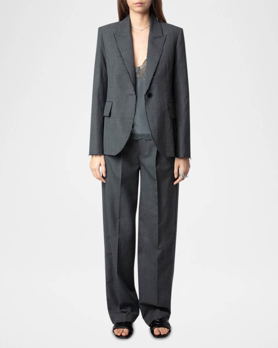 Vavy Raw-Edge Blazer